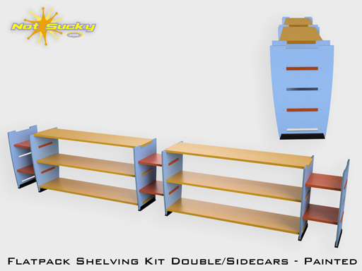 Flat-Pack Shelving Kit Simple Sidecar Double