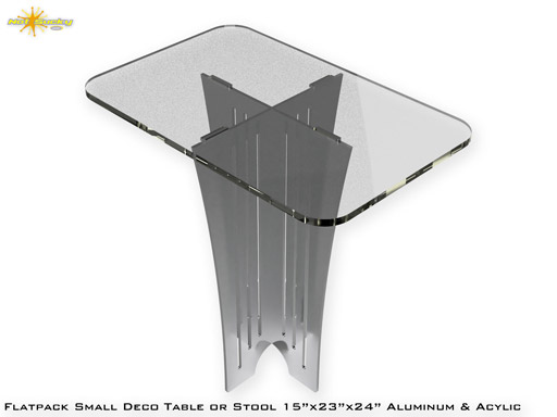 Flat-Pack Table Small Deco Acrylic Aluminum