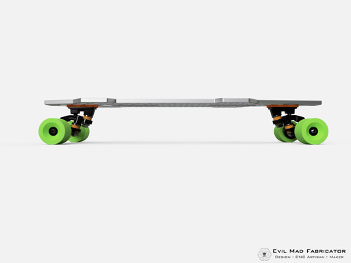 isoDeck Isogrid Aluminum Skateboard Deck : Side View